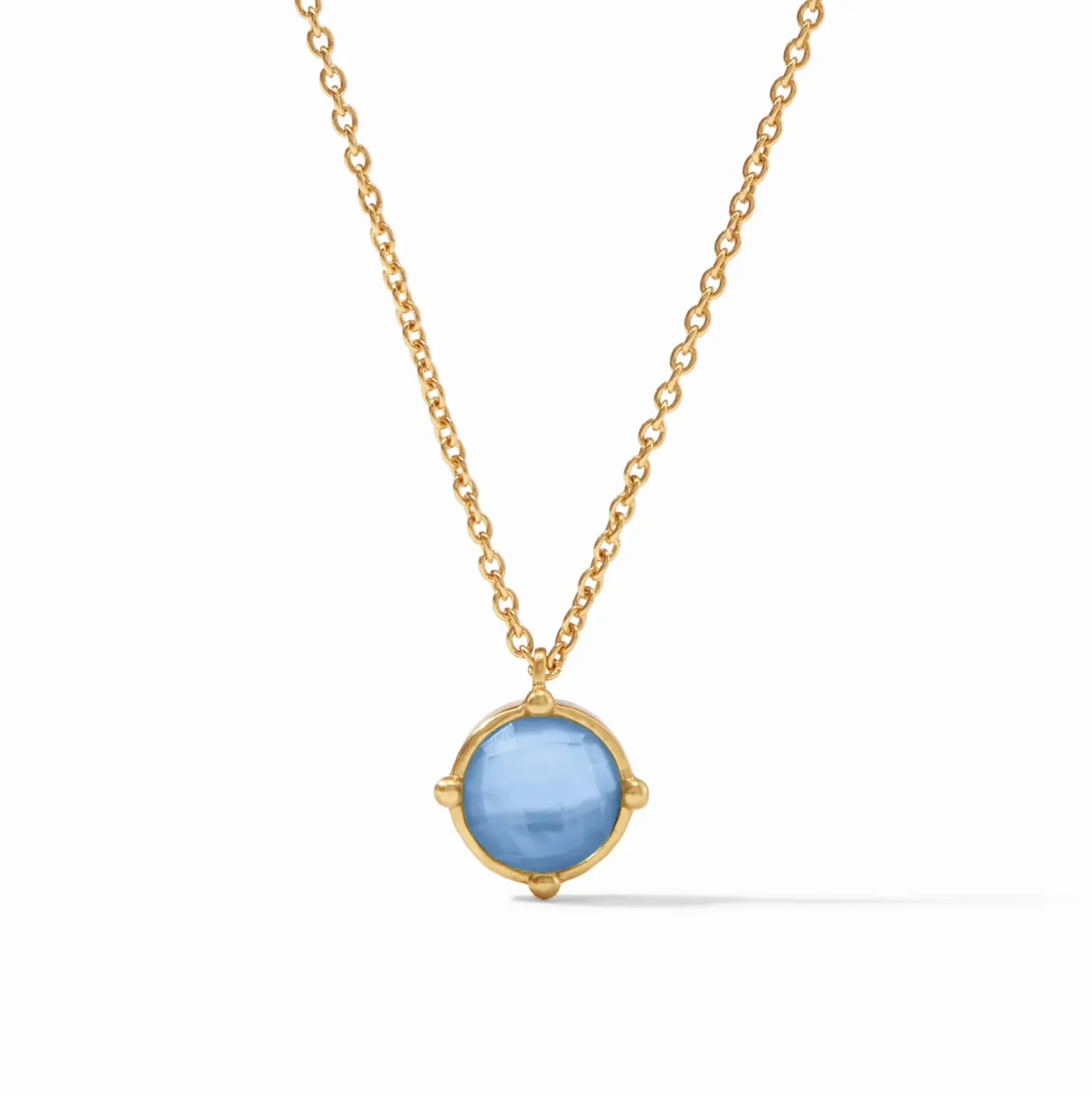 Julie Vos Honeybee Solitaire Necklace, Chalcedony Blue