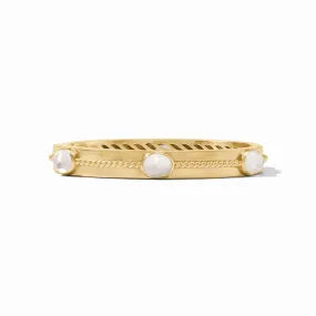 Julie Vos Nassau Stone Hinge Bangle, Clear Crystal