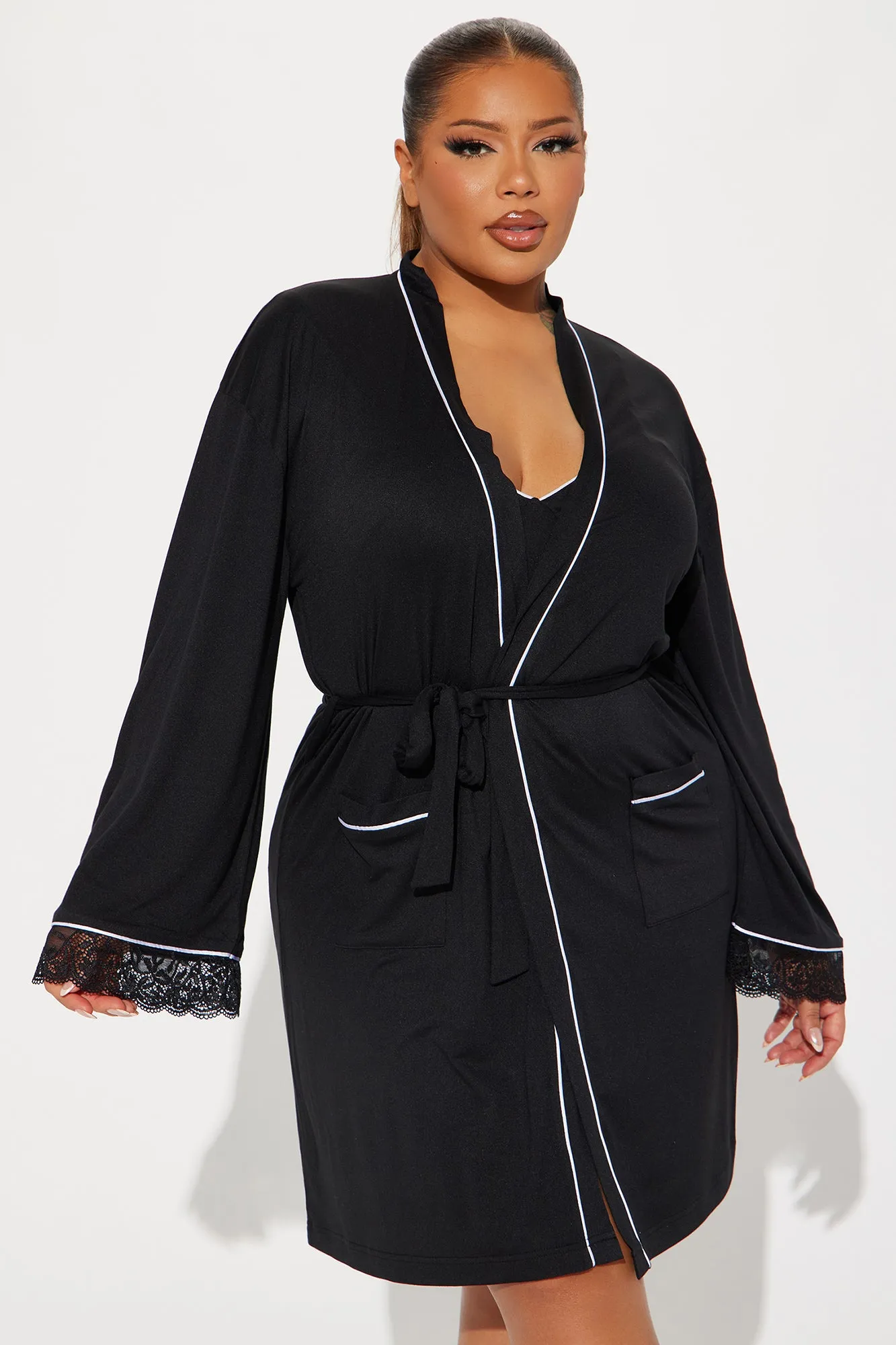 Just Dream PJ Robe Set - Black