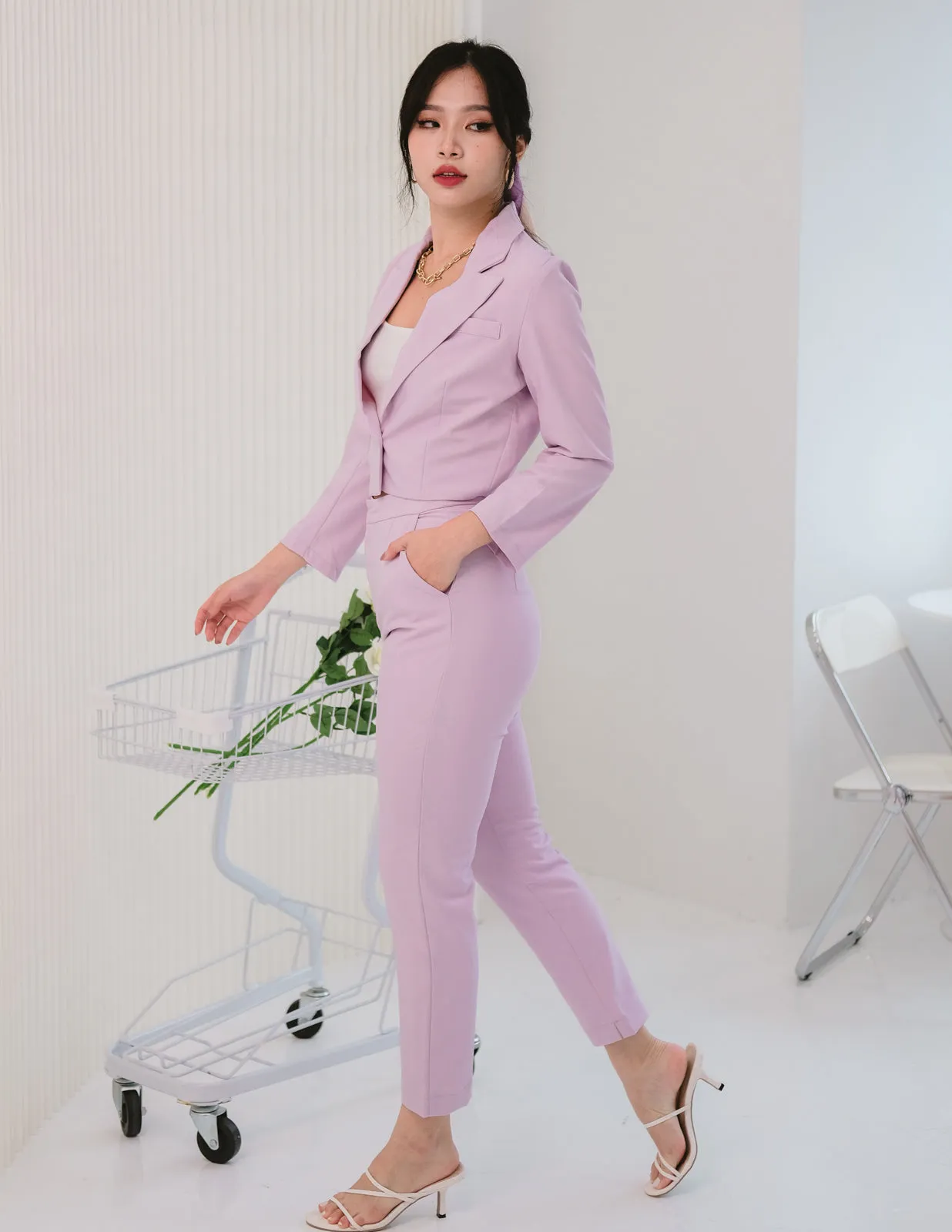 Kaci Pants in Lilac Pink