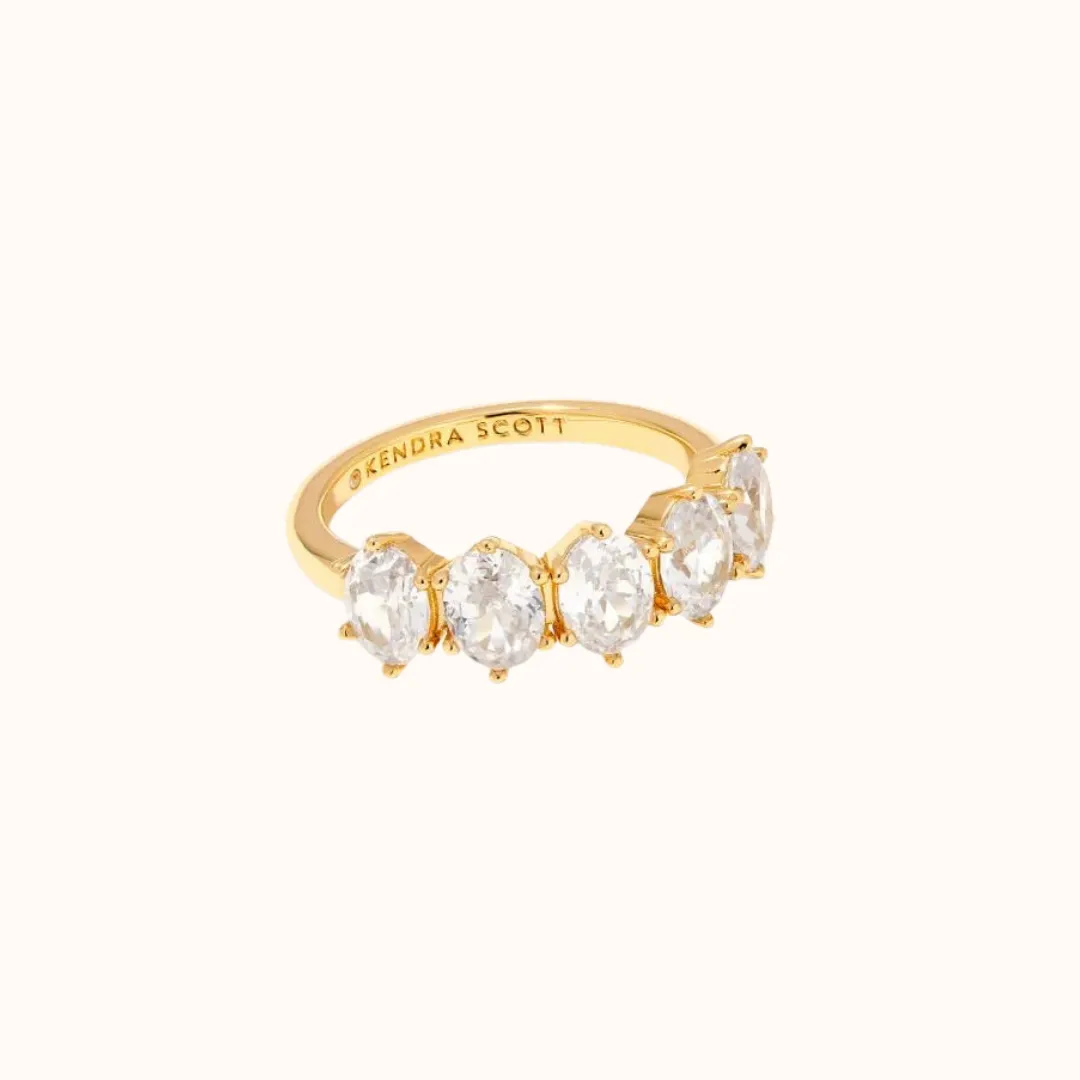 Kendra Scott Cailin Gold Crystal Band Ring