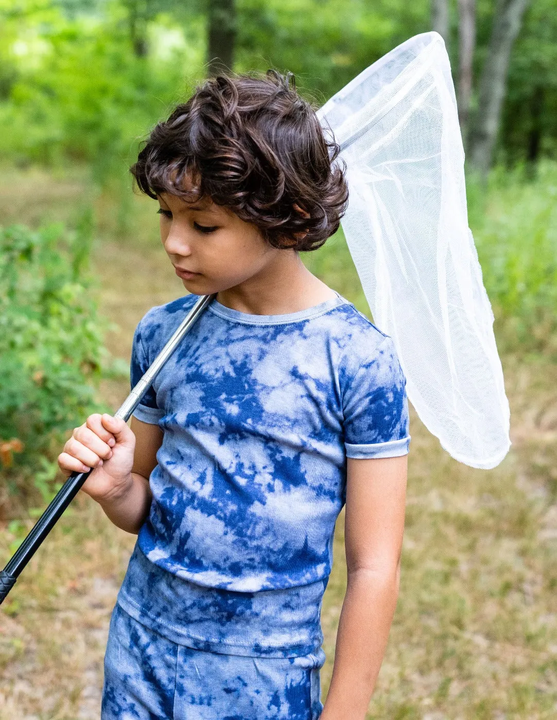 Kids Cotton Short Navy Mix Tie Dye Pajamas