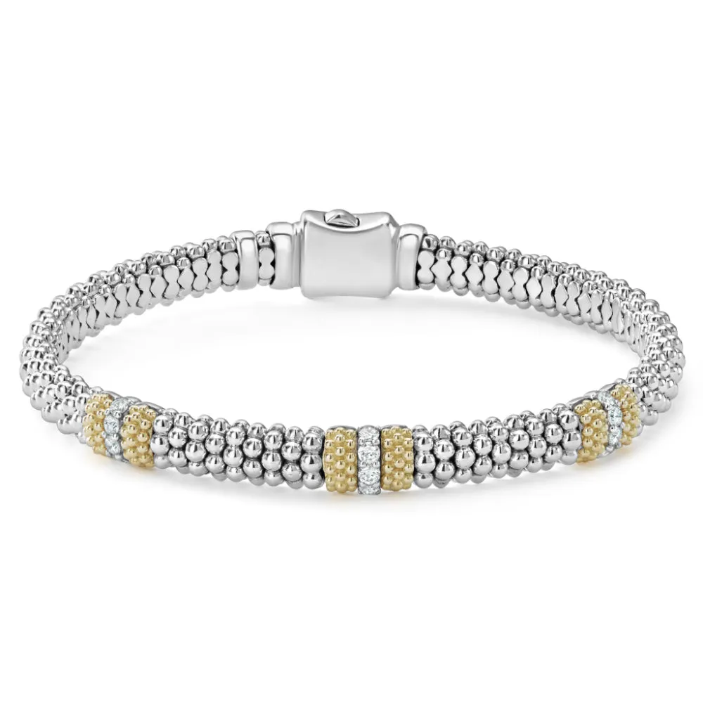 Lagos Caviar Lux Three Station Diamond Bracelet