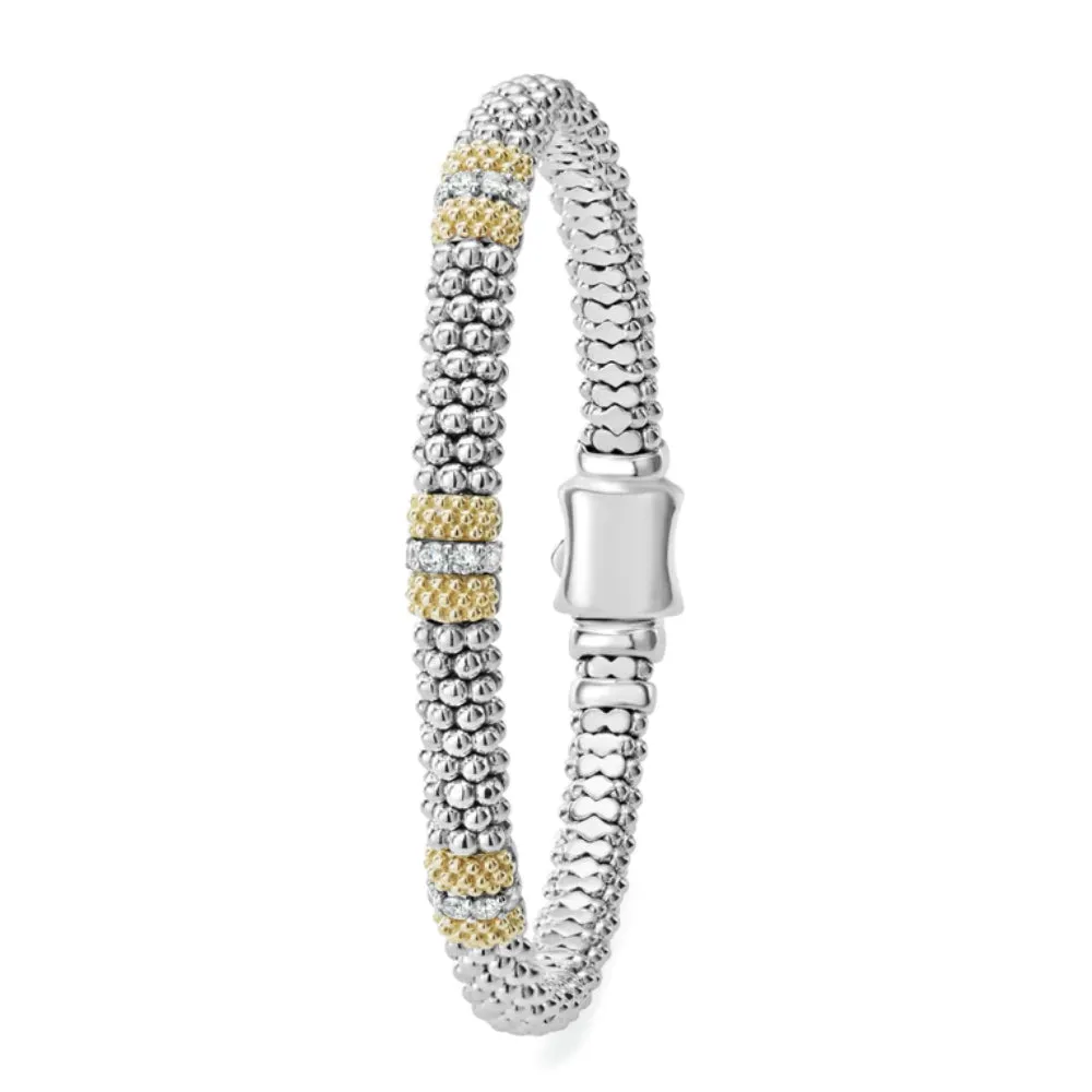 Lagos Caviar Lux Three Station Diamond Bracelet