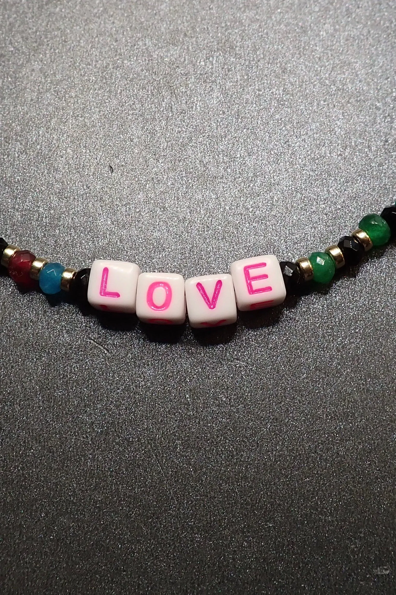 LOVE SHORT BEADED NECKLACE - one made