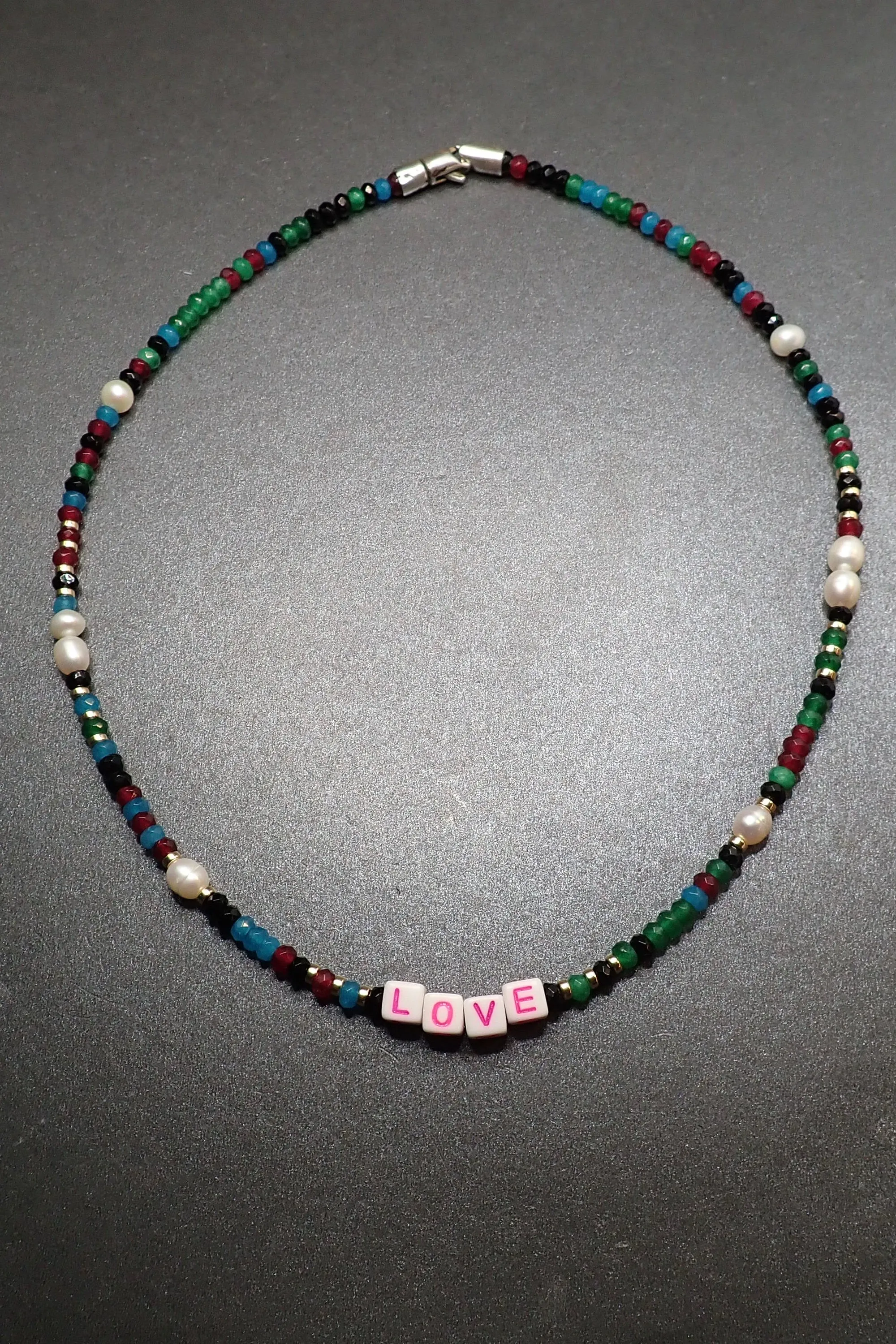 LOVE SHORT BEADED NECKLACE - one made