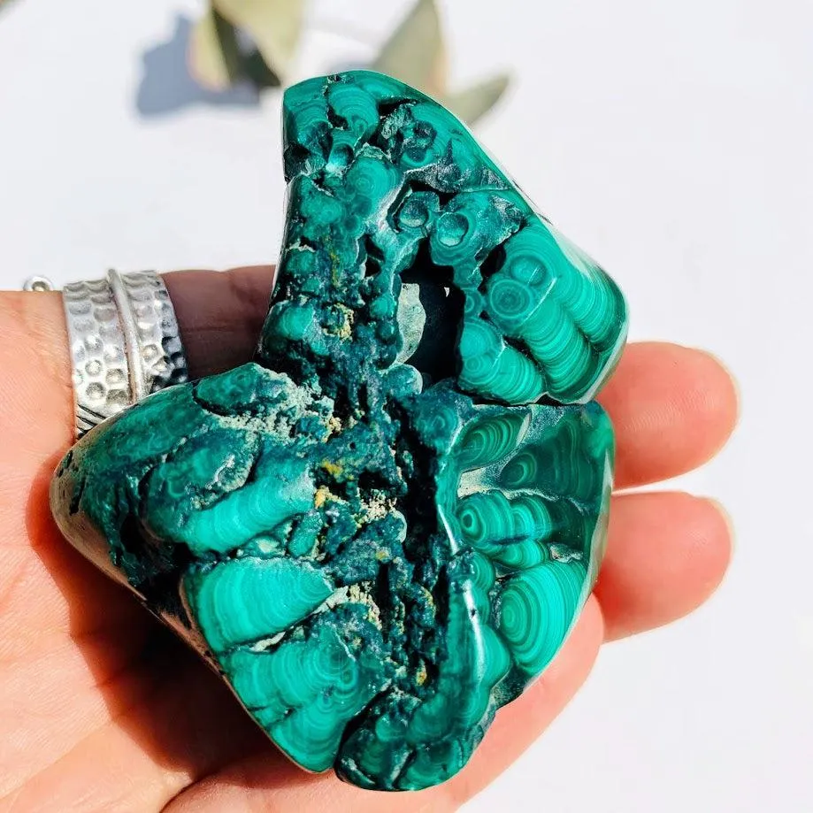 Lovely Green Natural Malachite Partially Polished Specimen ~ Heart Chakra Healing