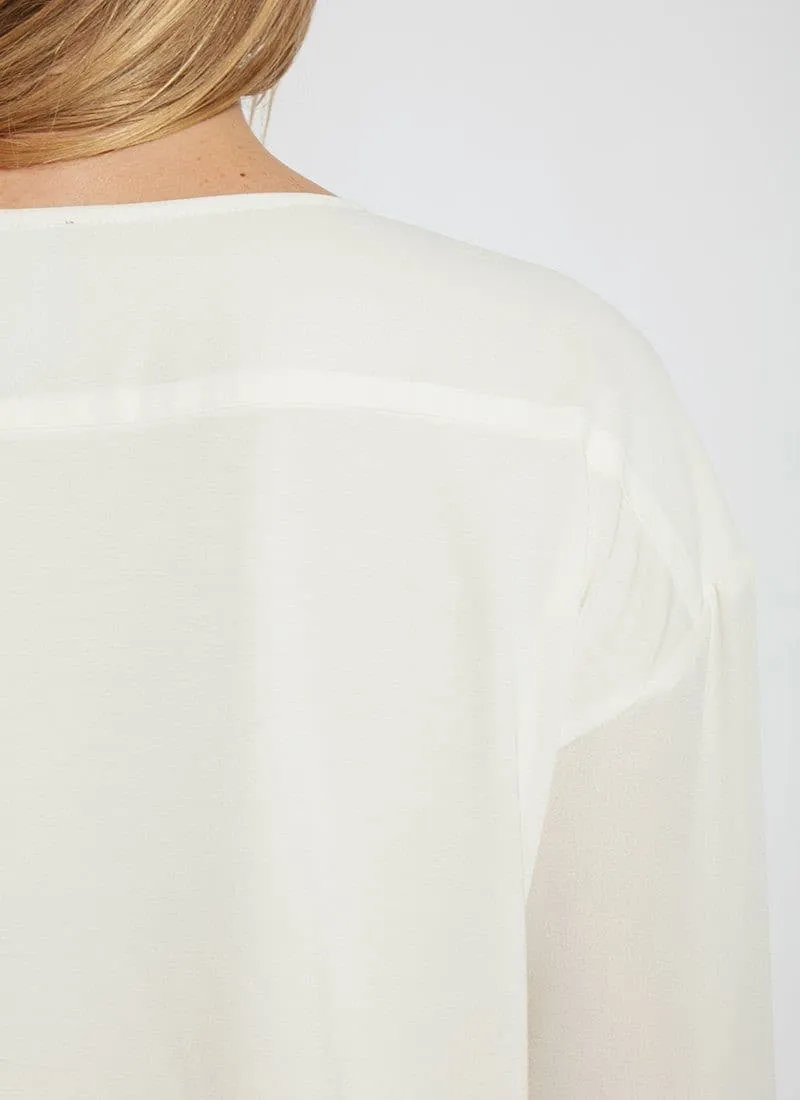 Lysse Wythe Mixed Media T-Shirt in Off White