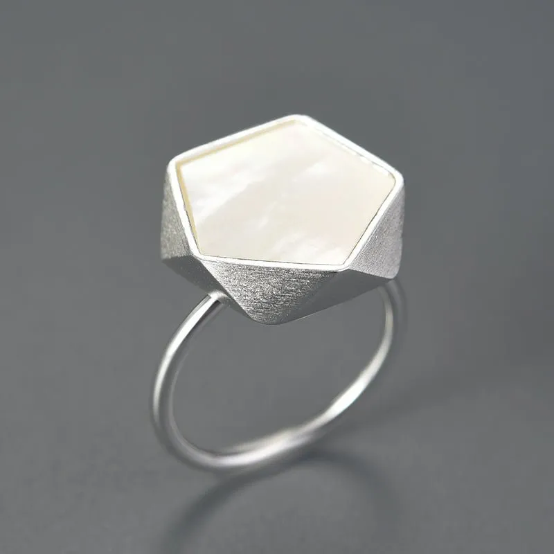 Marble Pentagon - Adjustable Ring