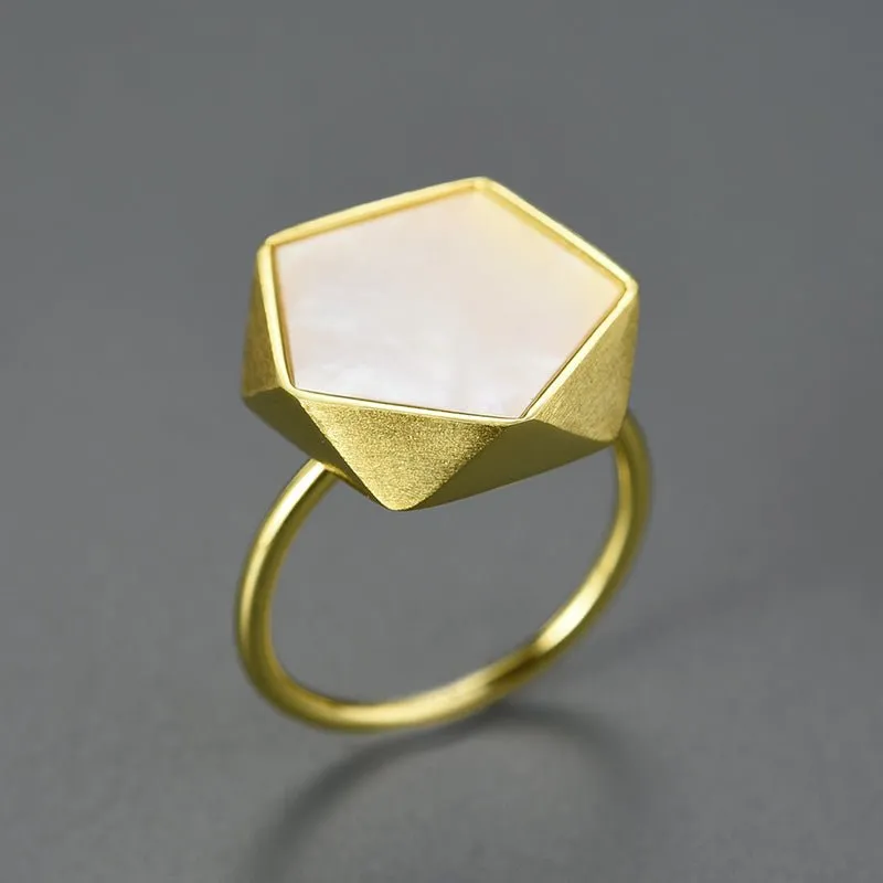 Marble Pentagon - Adjustable Ring