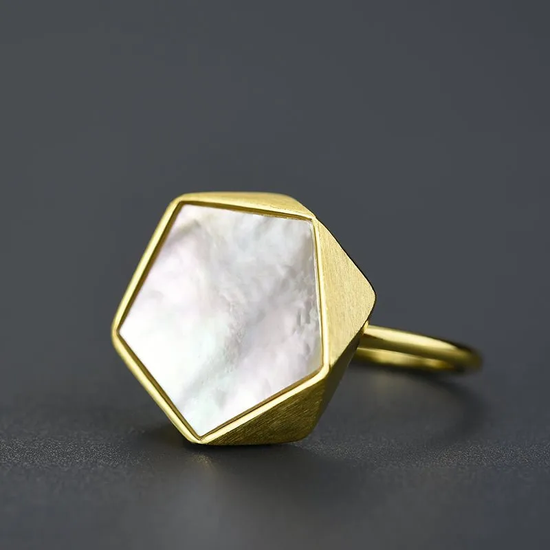 Marble Pentagon - Adjustable Ring