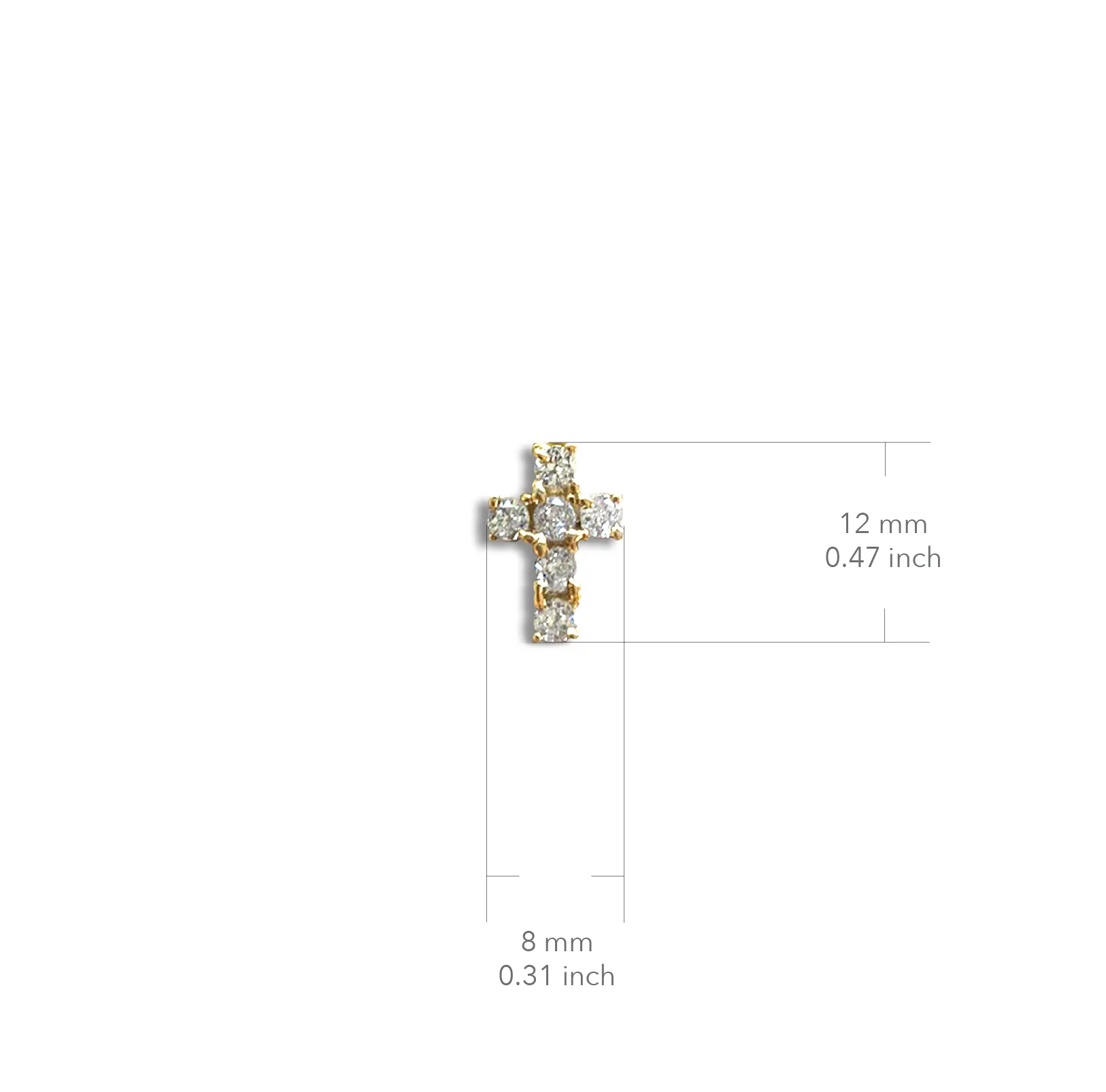 Mini Crystal Cross Dangle Earrings - Gold Plated