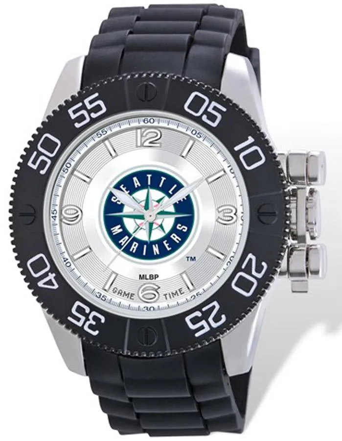 MLB Mens Seattle Mariners Beast Watch - Color Logo Dial - Rubber Strap