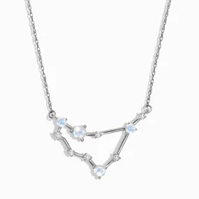 Moonstone Lab Diamond Necklace - Capricorn Zodiac Constellation