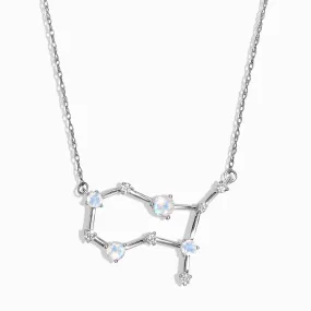 Moonstone Lab Diamond Necklace - Gemini Zodiac Constellation