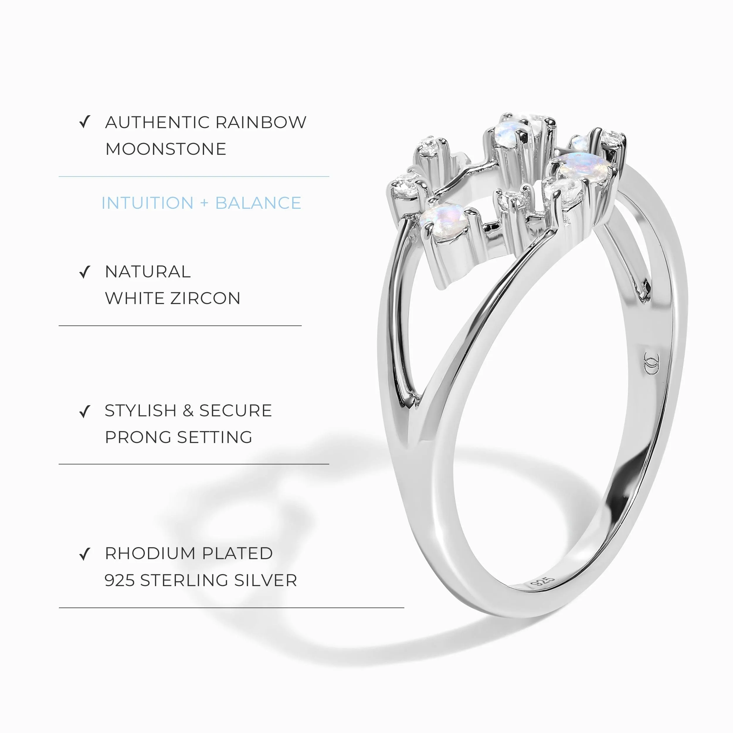 Moonstone Ring - Sagittarius Zodiac Constellation