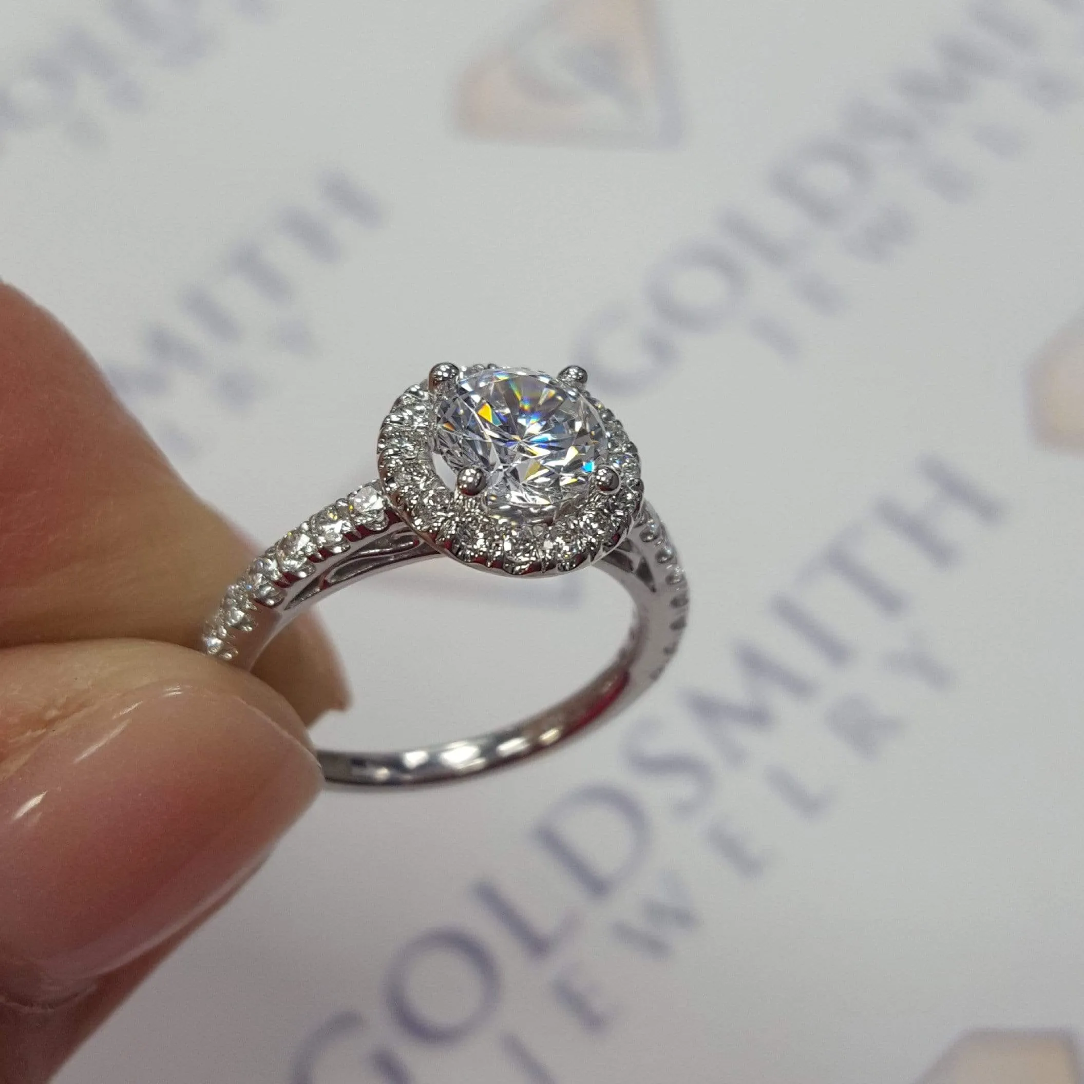 Mounting Only, 14K Halo Diamond Engagement Ring