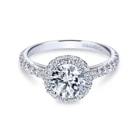 Mounting Only, 14K Halo Diamond Engagement Ring