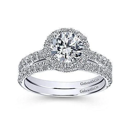 Mounting Only, 14K Halo Diamond Engagement Ring