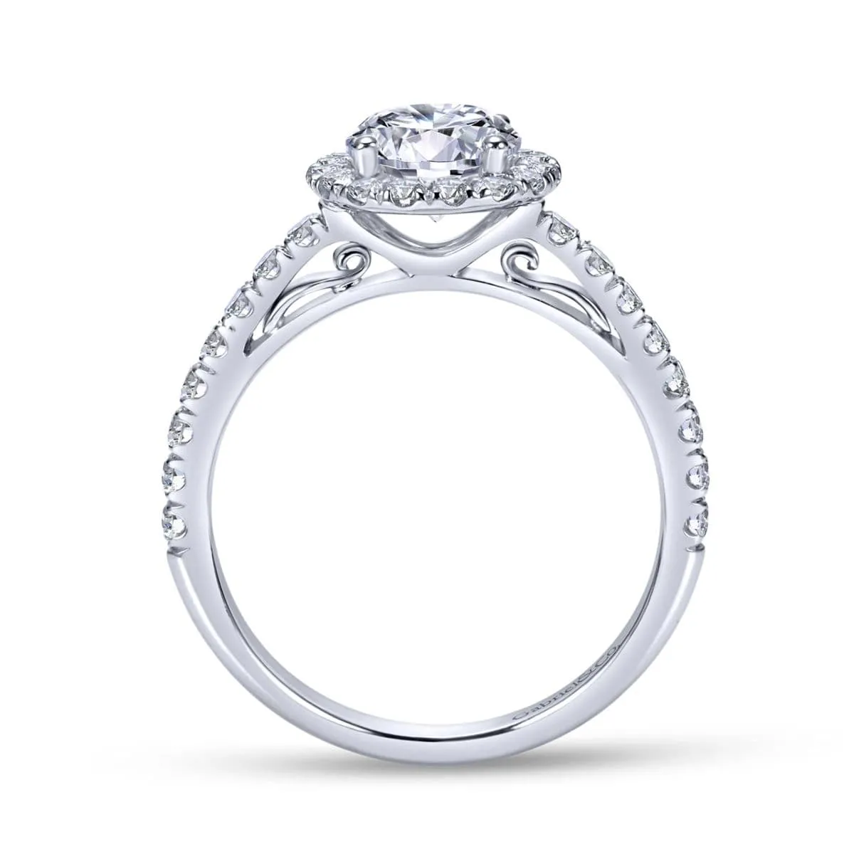 Mounting Only, 14K Halo Diamond Engagement Ring