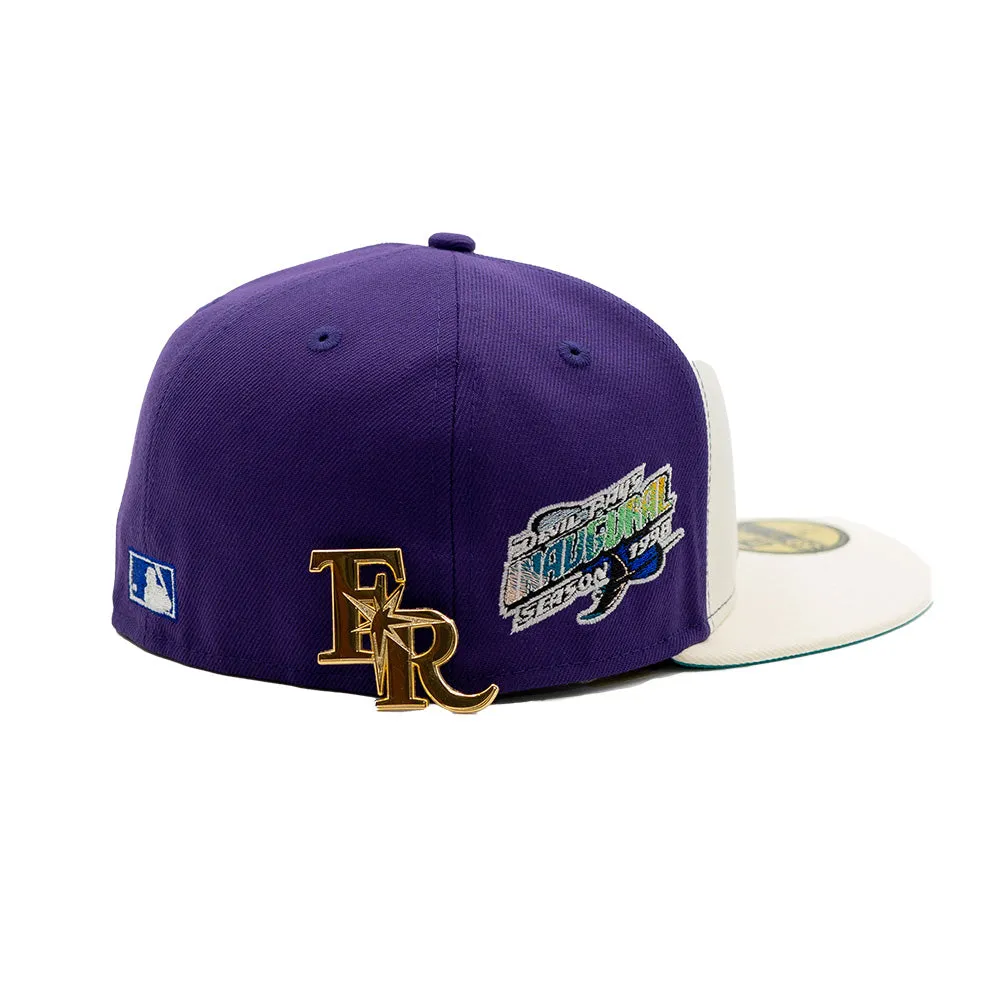 New Era Cap 59Fifty Tampa Bay Devil Rays Inaugural Side Patch Oversized Logo Pack FR Exclusive