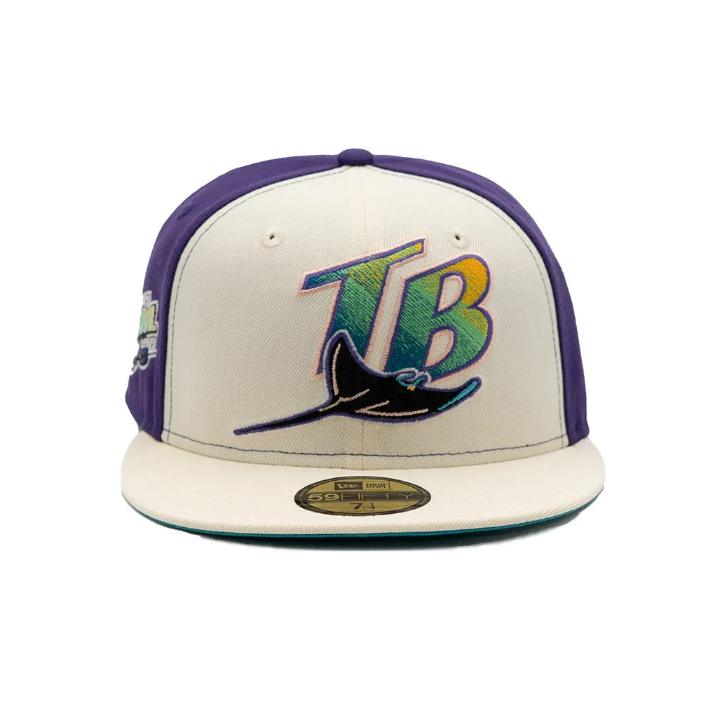 New Era Cap 59Fifty Tampa Bay Devil Rays Inaugural Side Patch Oversized Logo Pack FR Exclusive