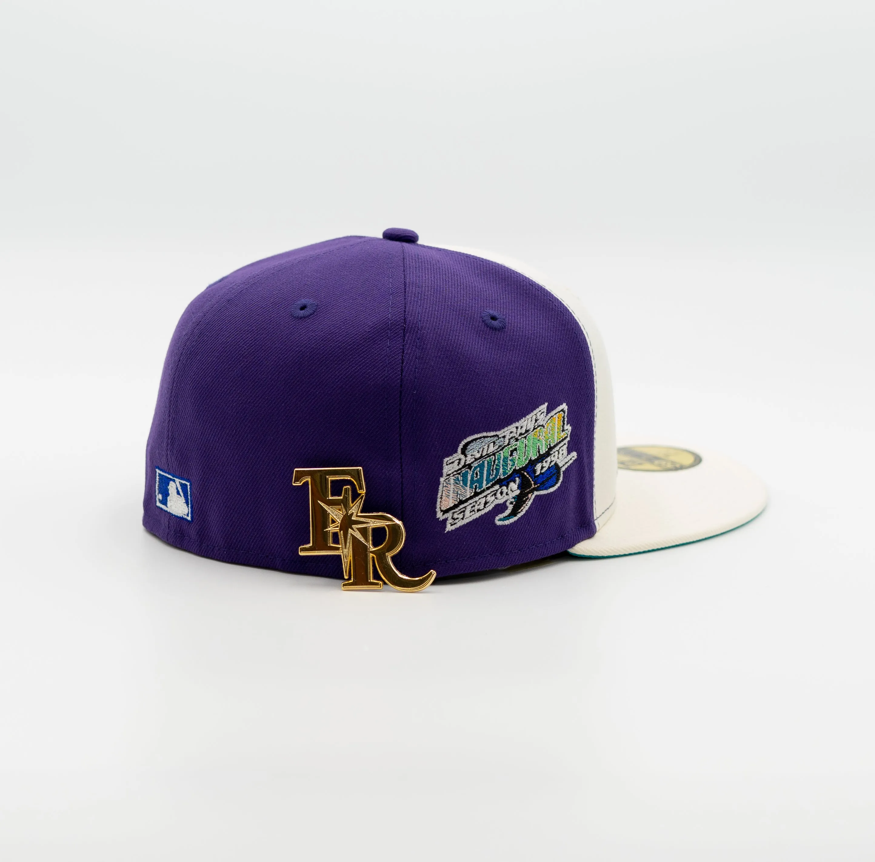 New Era Cap 59Fifty Tampa Bay Devil Rays Inaugural Side Patch Oversized Logo Pack FR Exclusive