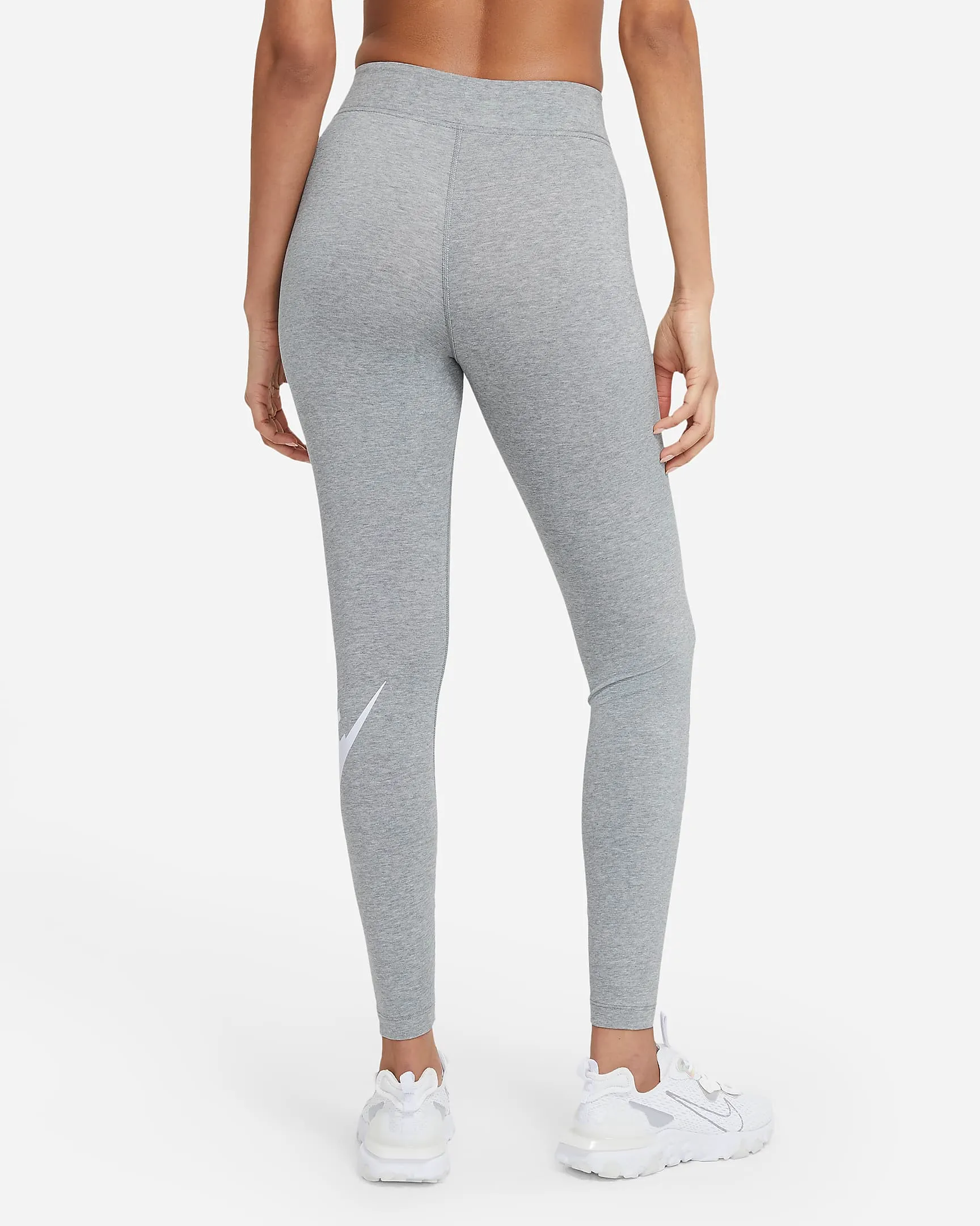 Nike Women's Sportswear Essential High Waisted Leggings - Dark Grey Heather / White