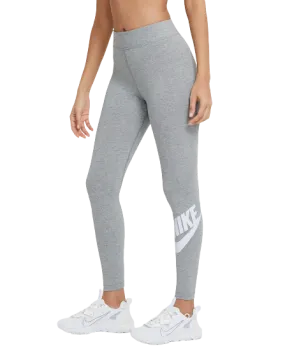 Nike Women's Sportswear Essential High Waisted Leggings - Dark Grey Heather / White