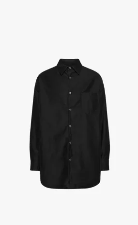 PADDED SATIN BLACK SHIRT