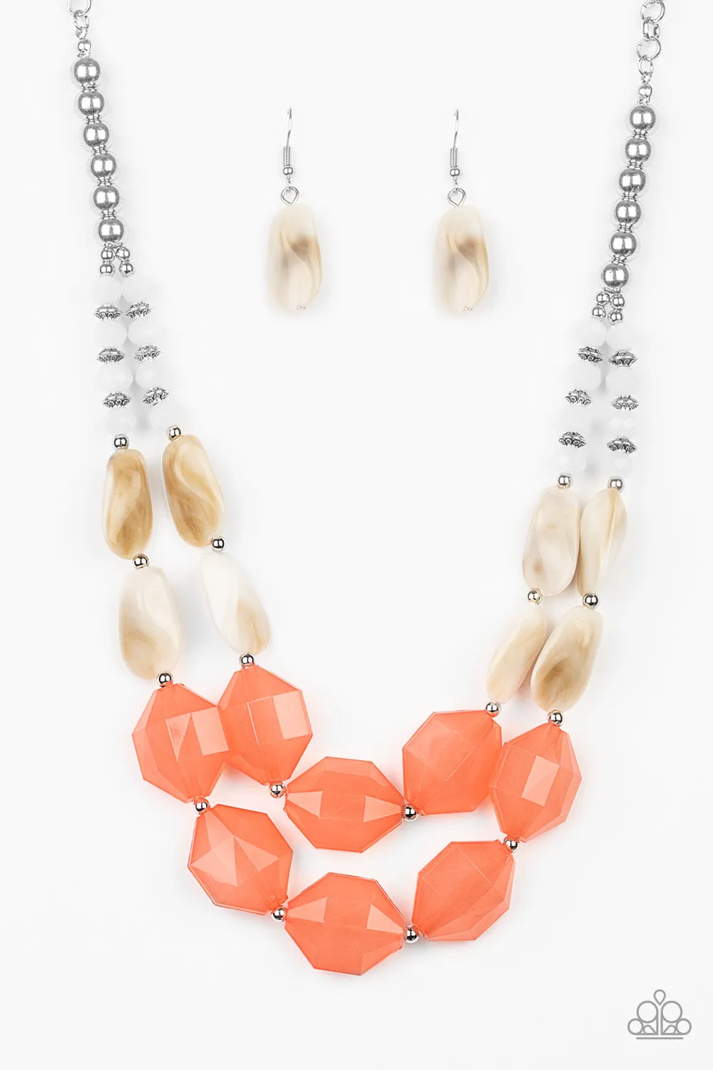 Paparazzi Accessories - Seacoast Sunset #N386 Box 4 - Orange Necklace