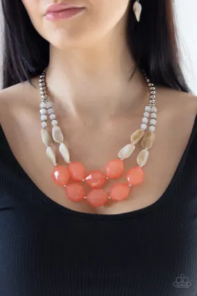 Paparazzi Accessories - Seacoast Sunset #N386 Box 4 - Orange Necklace