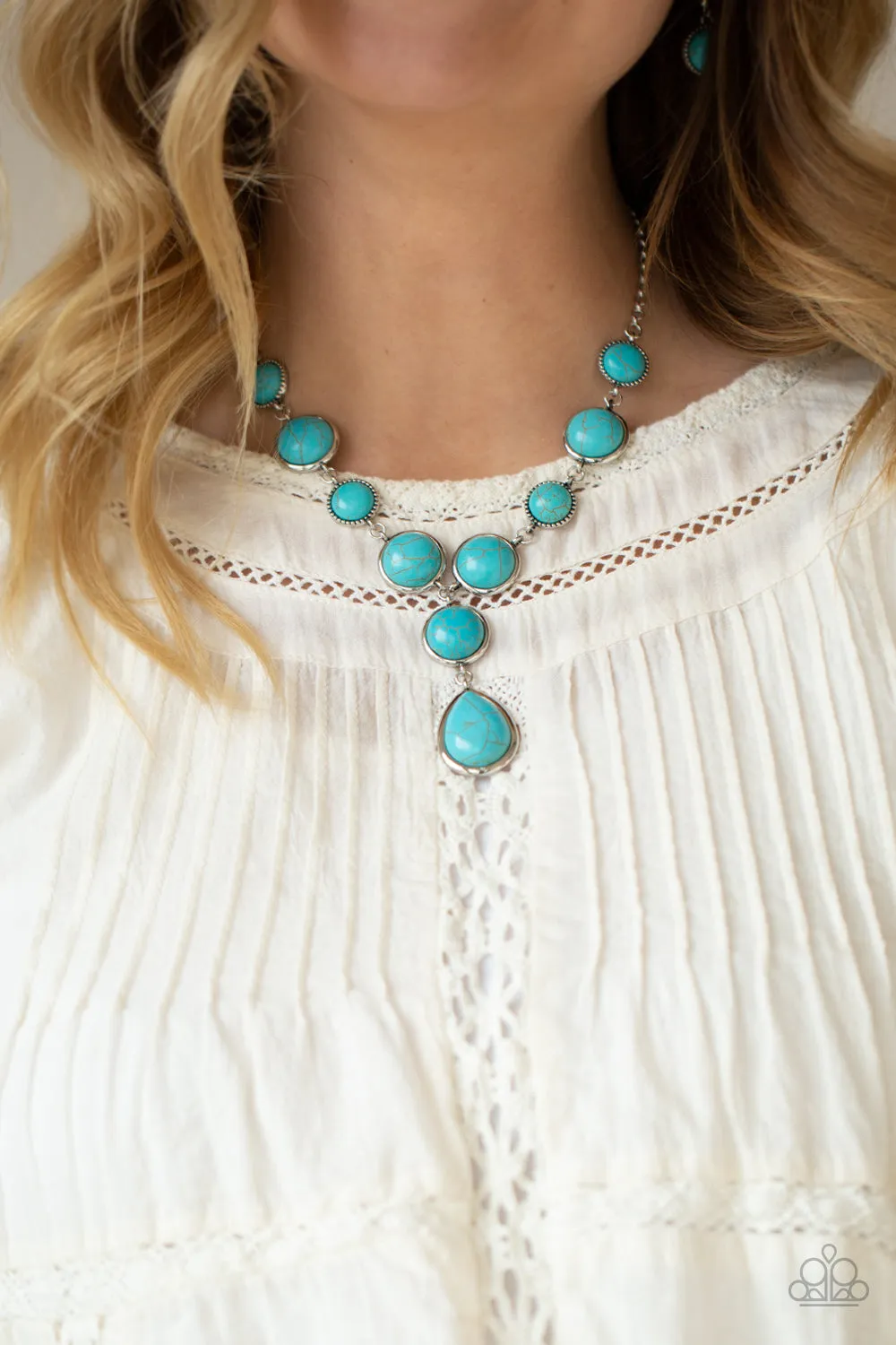 Paparazzi Necklace ~ Terrestrial Trailblazer - Blue Stone Necklace