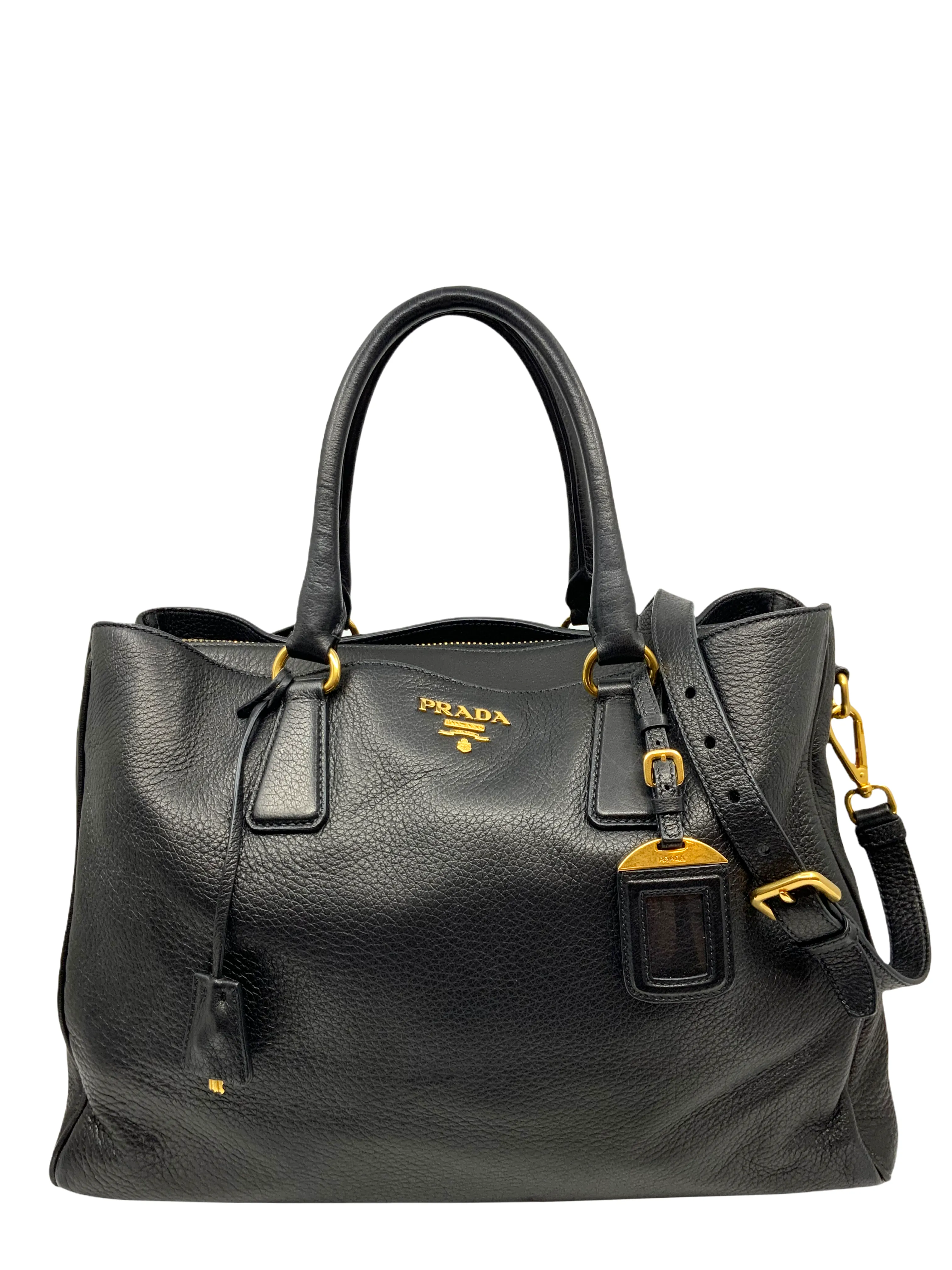 Prada Cervo Deerskin Tote with Shoulder Strap