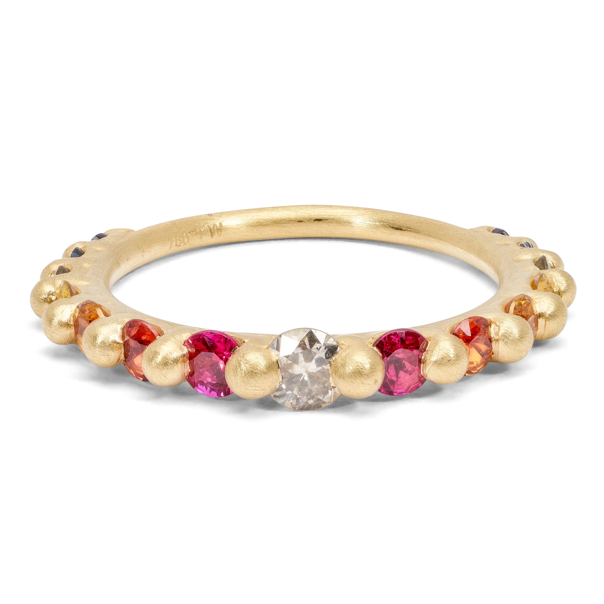 Rainbow Jasmine Ring with Diamonds - Size 5 - 9766