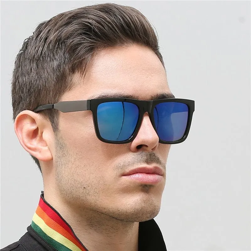 Retro Square Polarzied Men's Sunglasses For Driving High Quality UV400 Oversized Sunglass Male Fashionable Wide Leg Sun Glasses