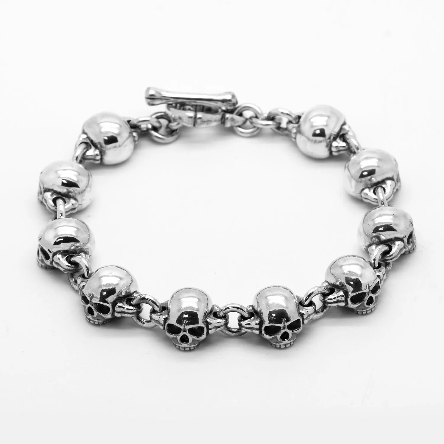 Skull and bones Unisex Bracelet Silver 925