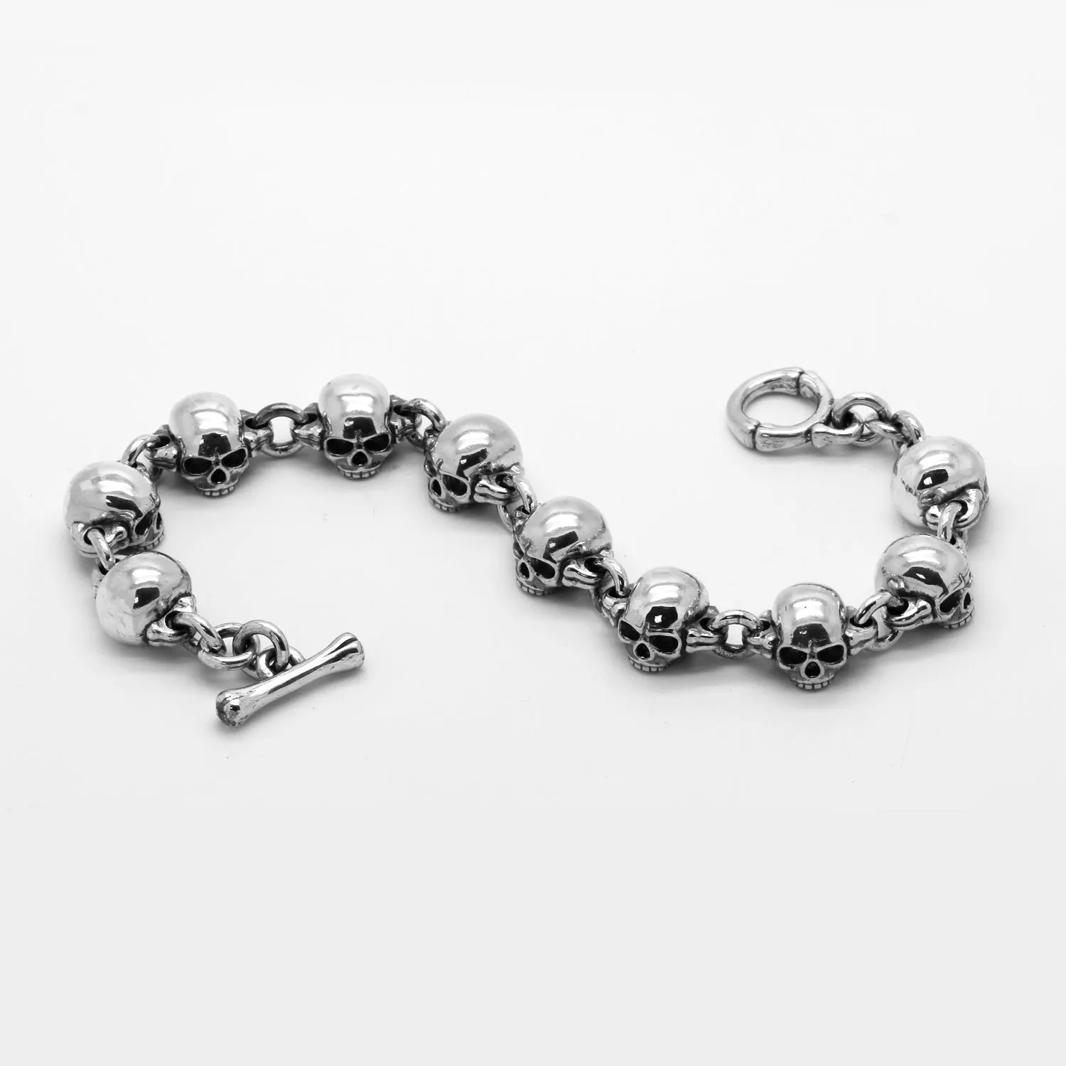 Skull and bones Unisex Bracelet Silver 925