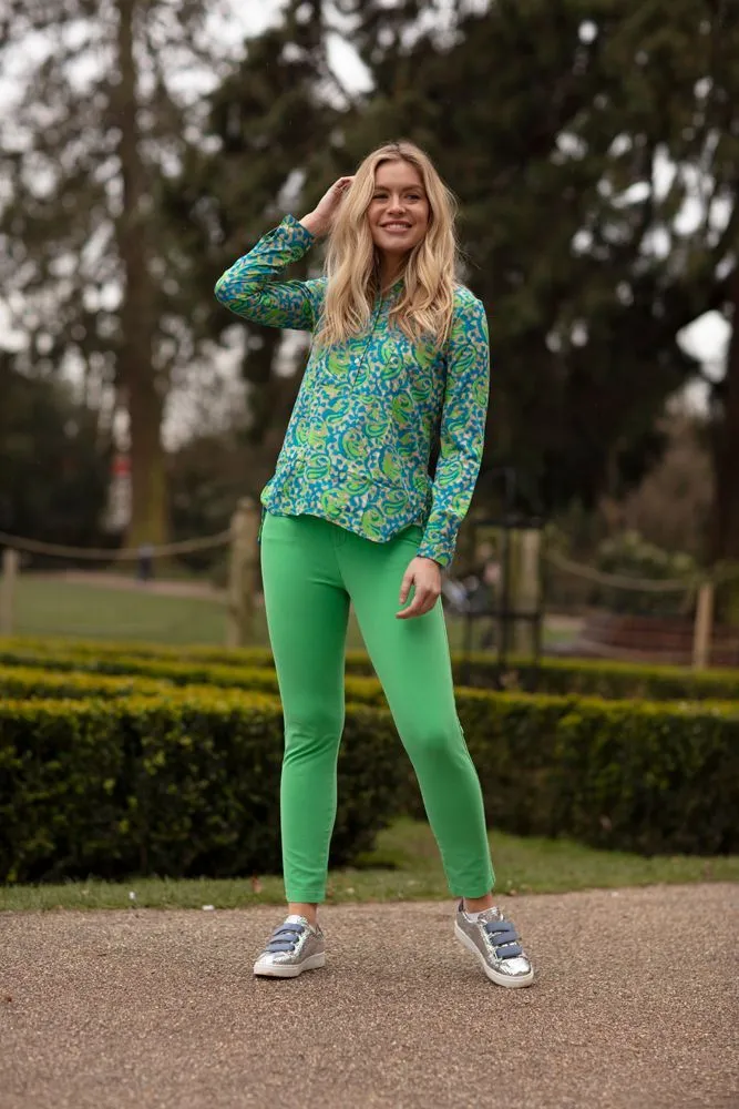 Soho Shirt in Turquoise & Lime Swirl