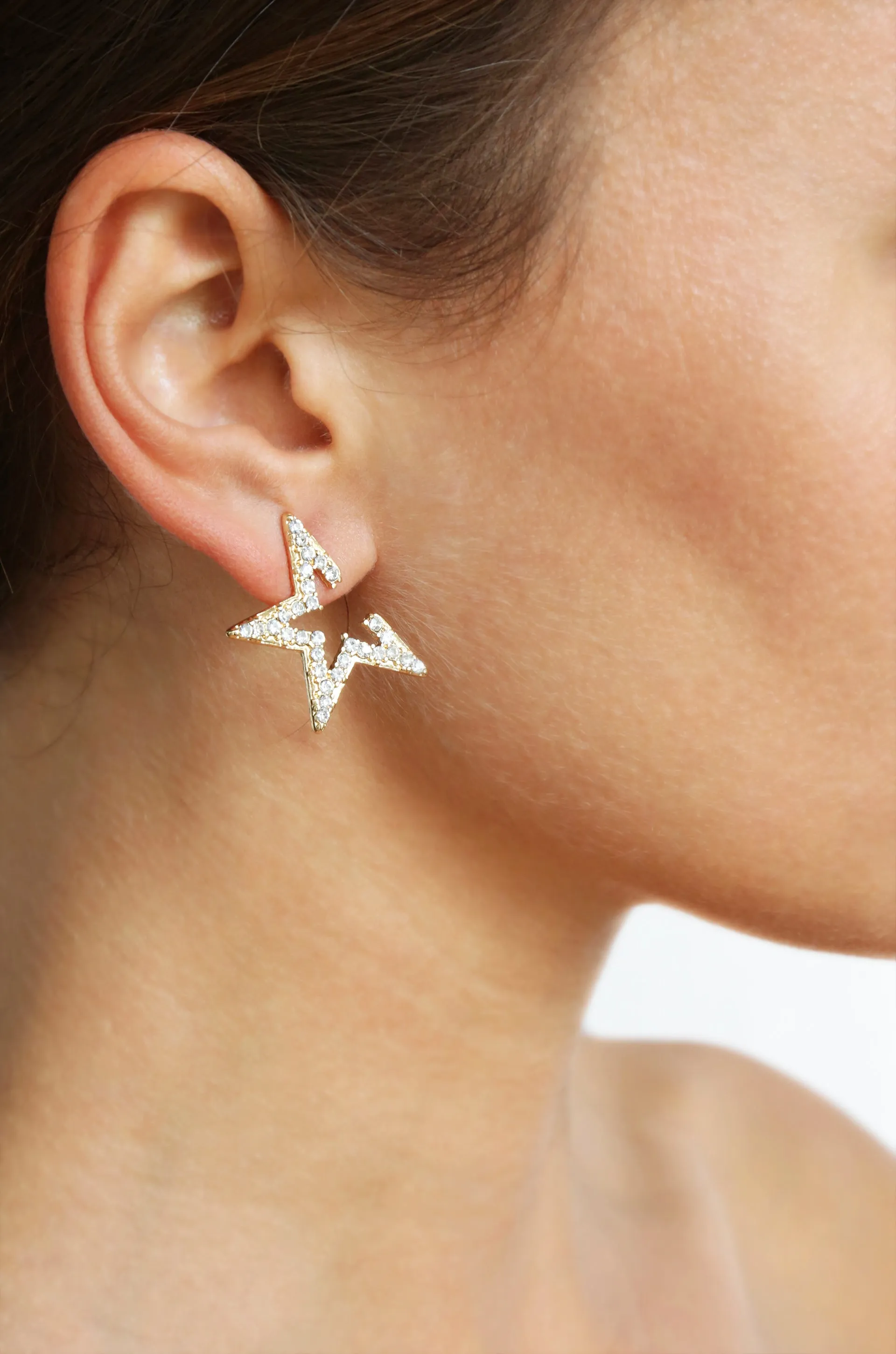 Star Light Crystal Statement Stud Earrings