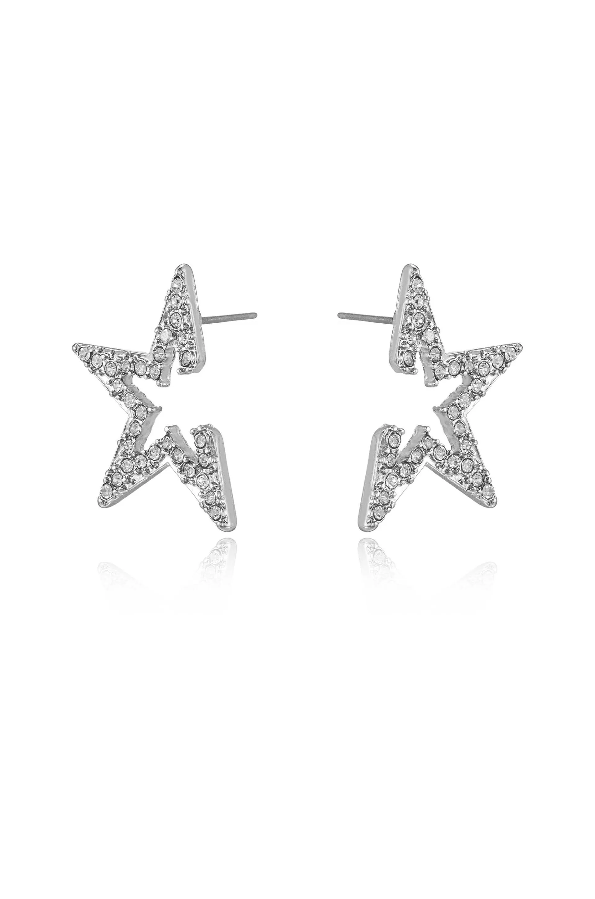 Star Light Crystal Statement Stud Earrings