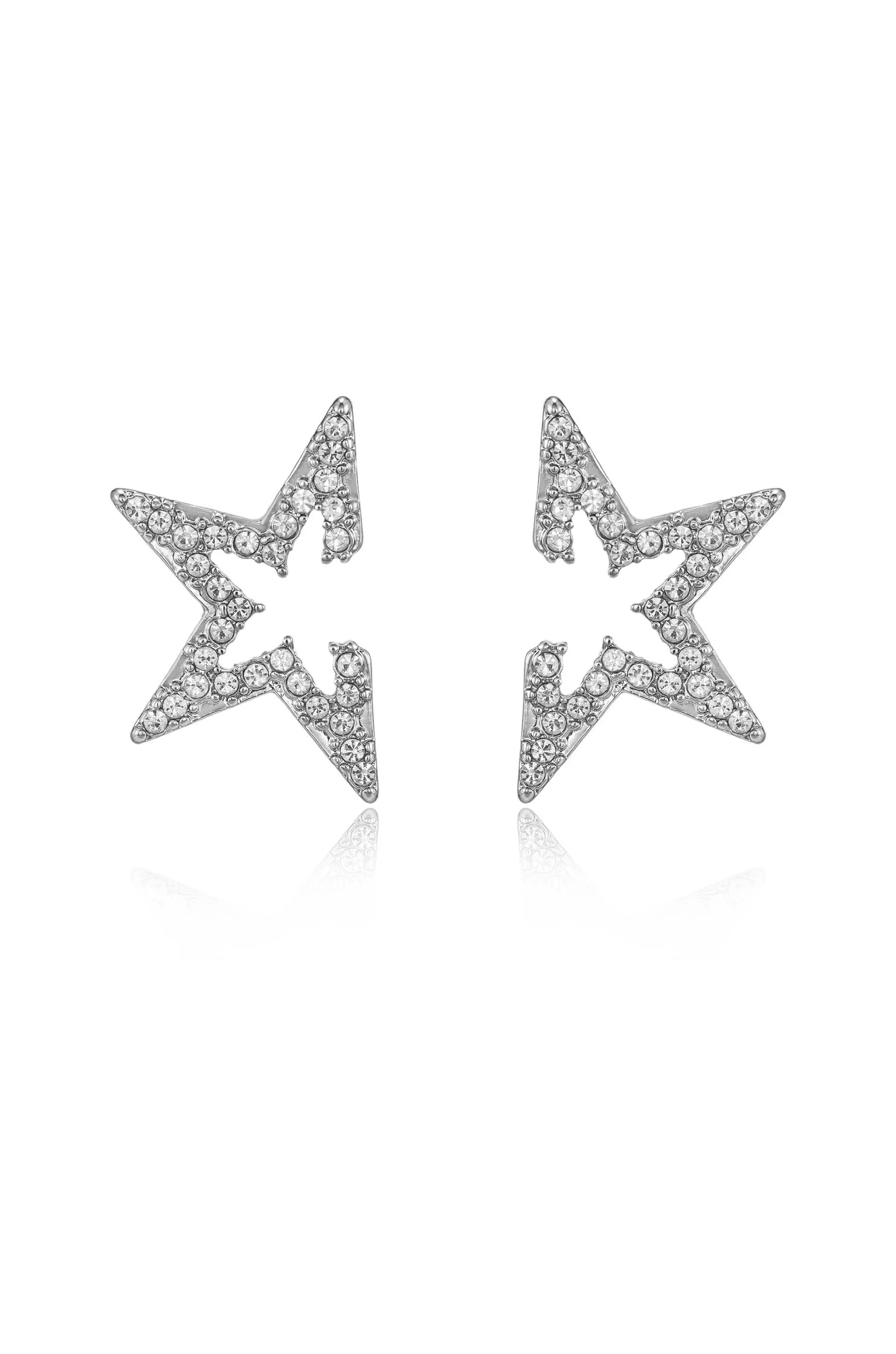 Star Light Crystal Statement Stud Earrings