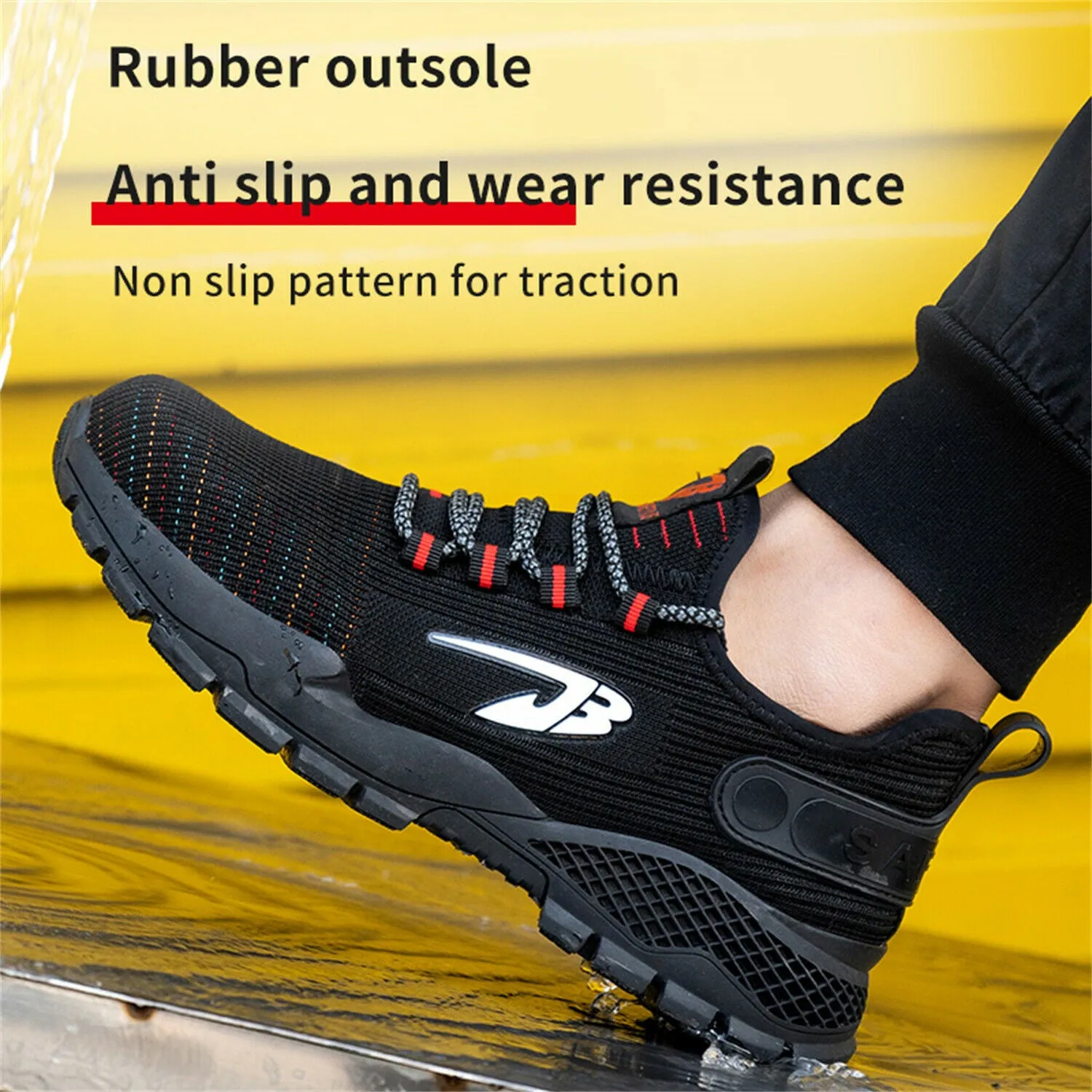 Steel Toe Shoe for Men Women Air Cushion Sneaker Slip Safety Indestructible Shoes