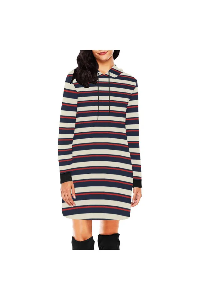 striped tunic hood All Over Print Hoodie Mini Dress (Model H27)