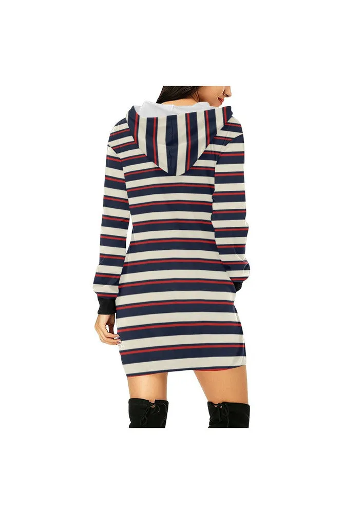 striped tunic hood All Over Print Hoodie Mini Dress (Model H27)