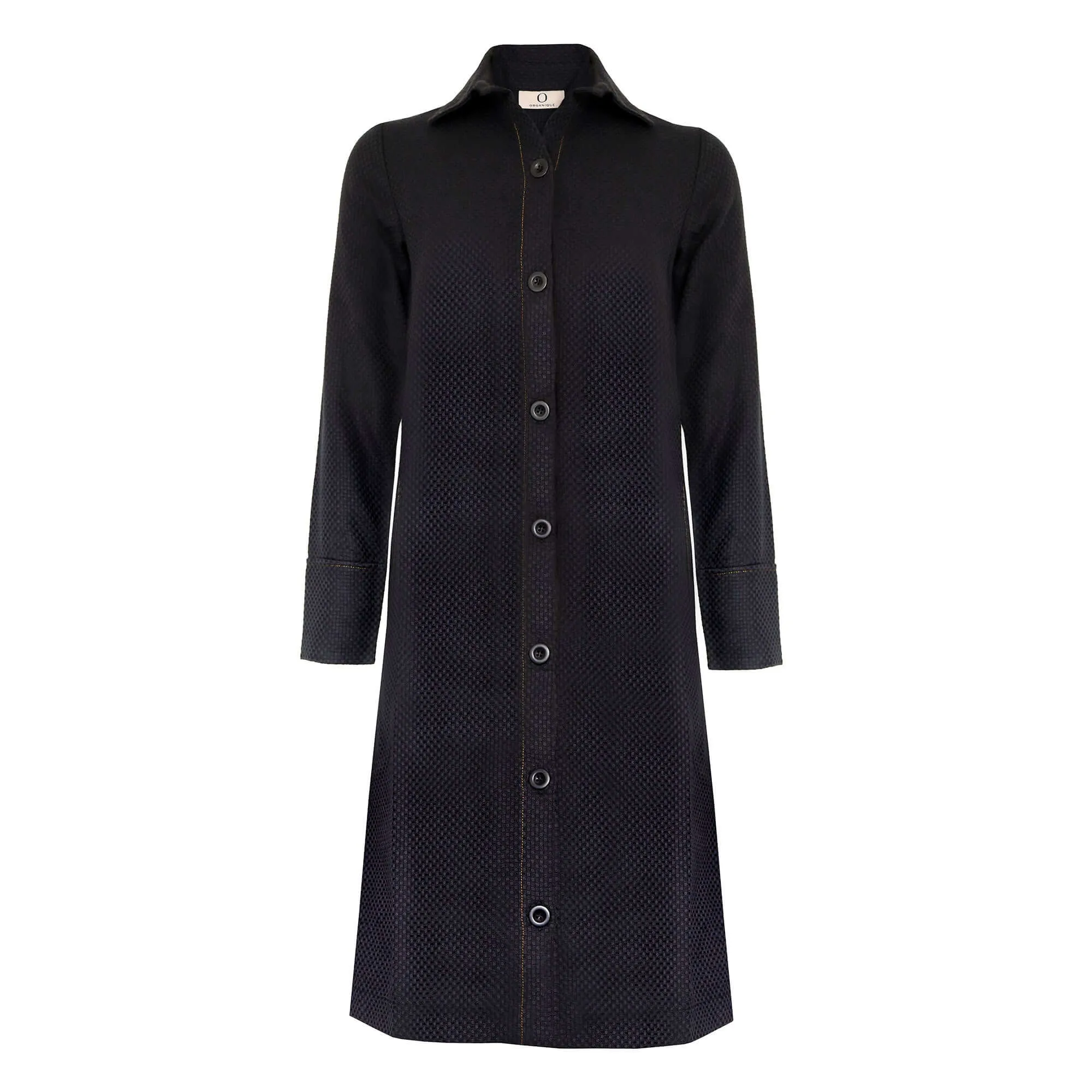 Structured Shirt Dress in Black