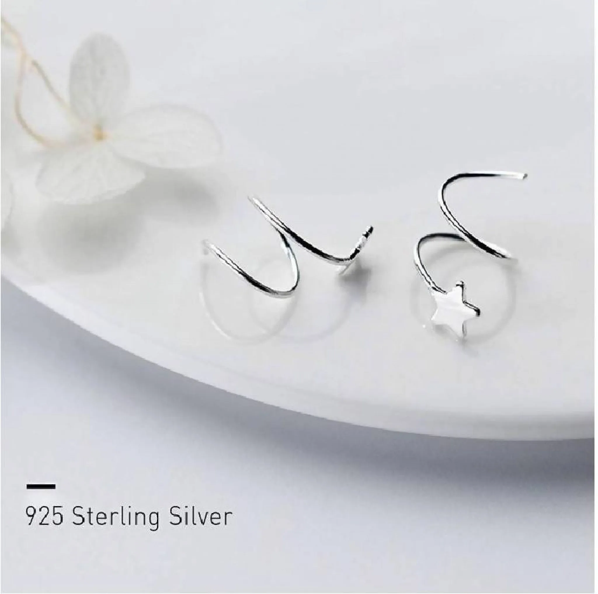 Stylacity Sterling Silver Star Twist Earrings