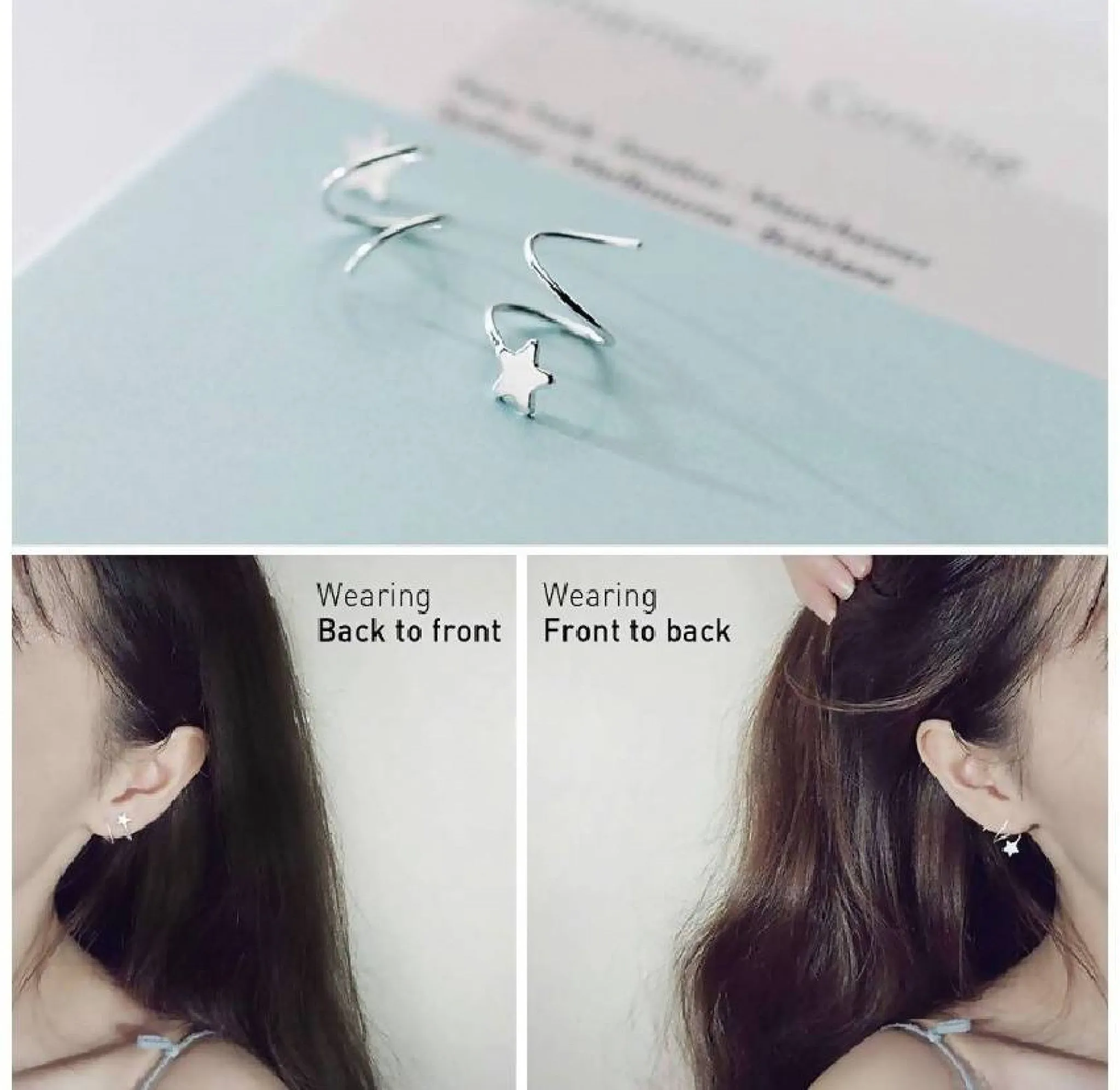 Stylacity Sterling Silver Star Twist Earrings