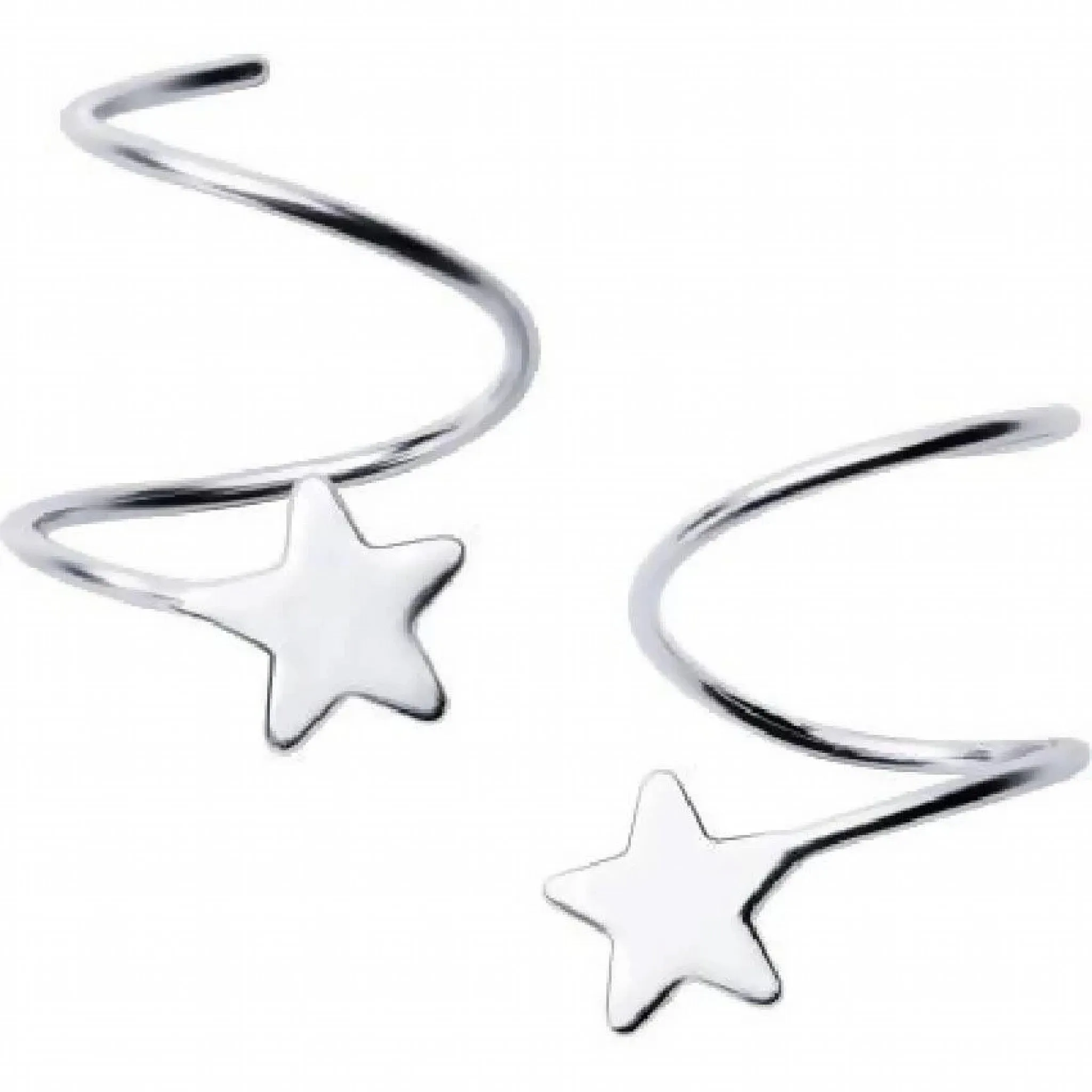 Stylacity Sterling Silver Star Twist Earrings