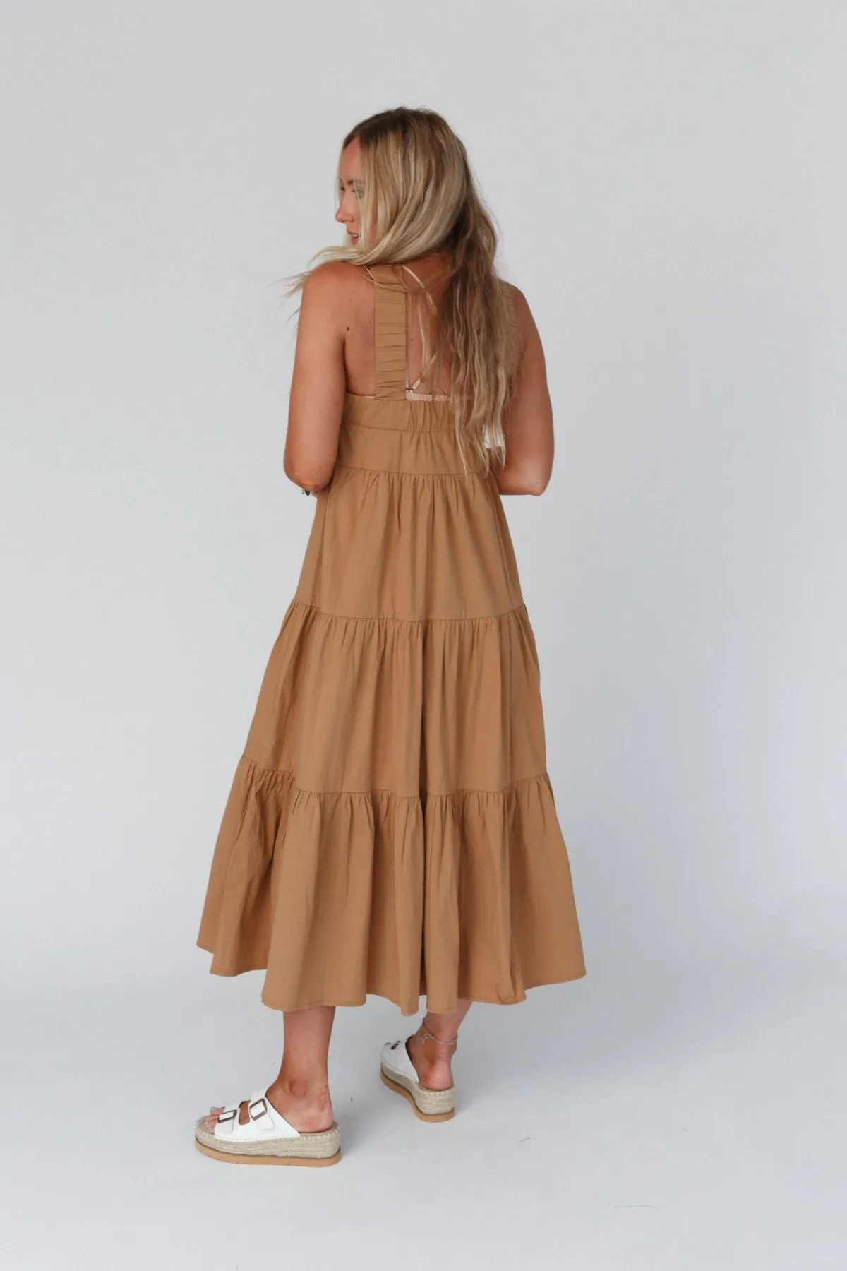 Sun Blissed Tiered Dress - Taupe